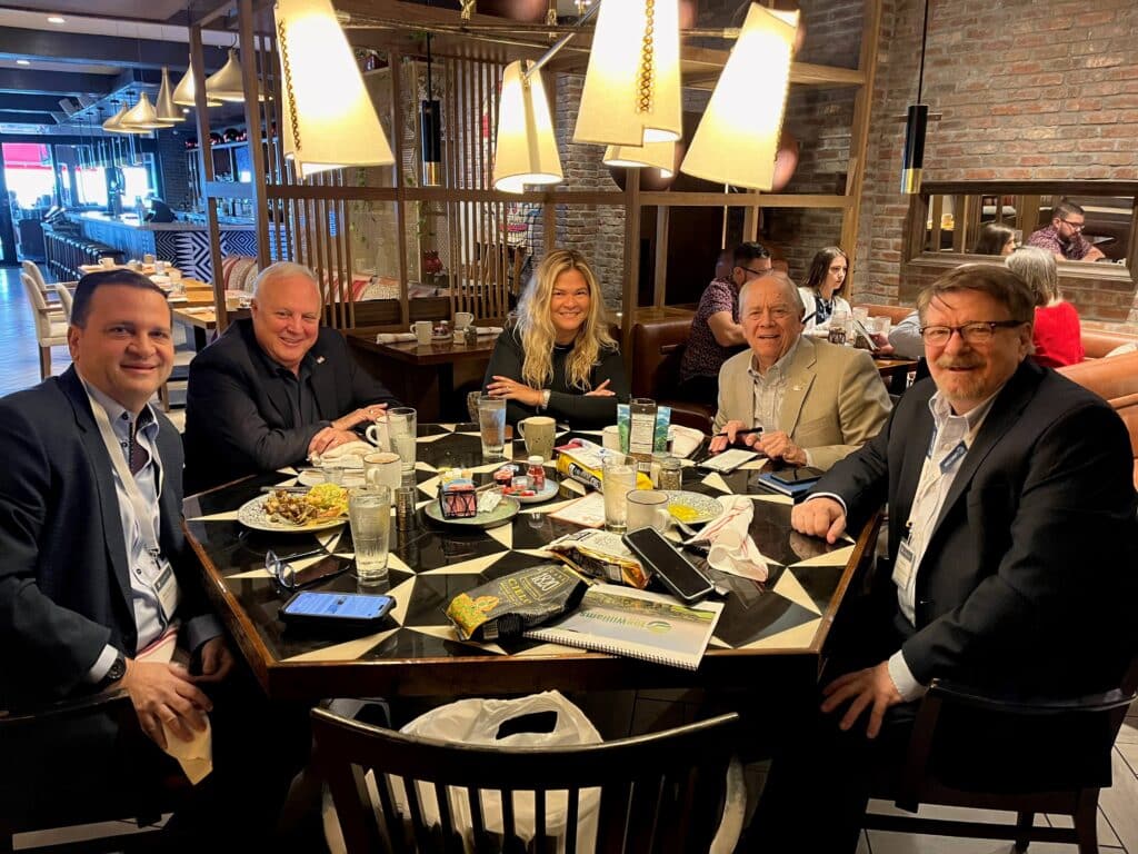 Marc Segelnick, Diego Leiva, Flor Orellana-Odio, Joe Williams and Richard Gary at the 10th Annual Family Office Super Summit Breakfast Team Meeting in Fort Lauderdale, FL - December 2023